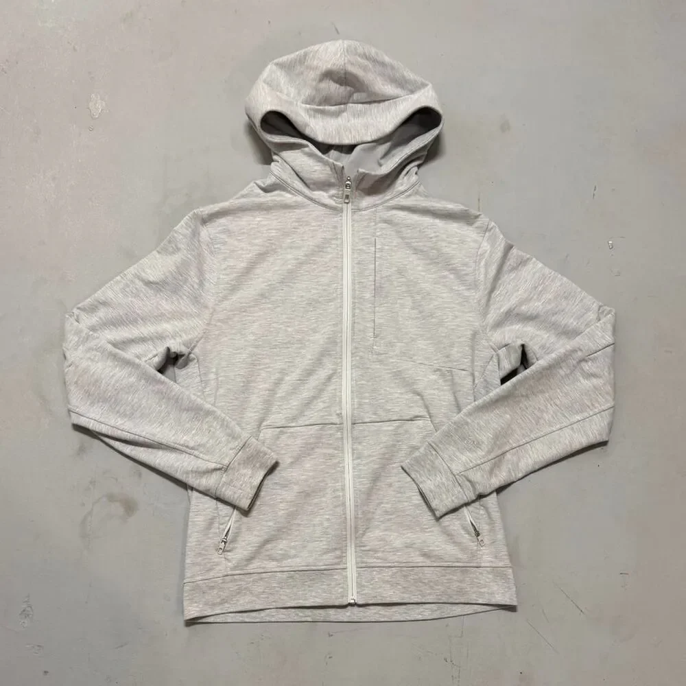 Lululemon Women's Grey and White Hoodie